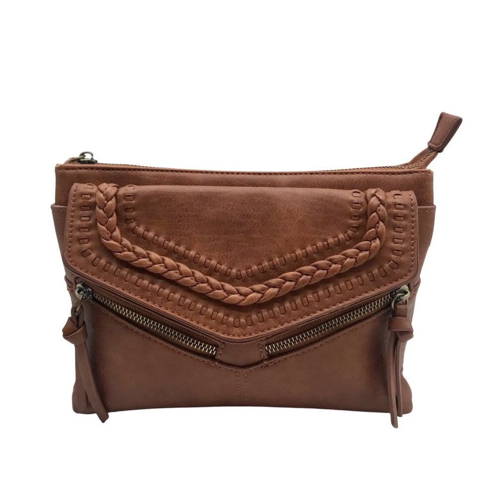 Antik Kraft Brown Faux Leather Crossbody Bag